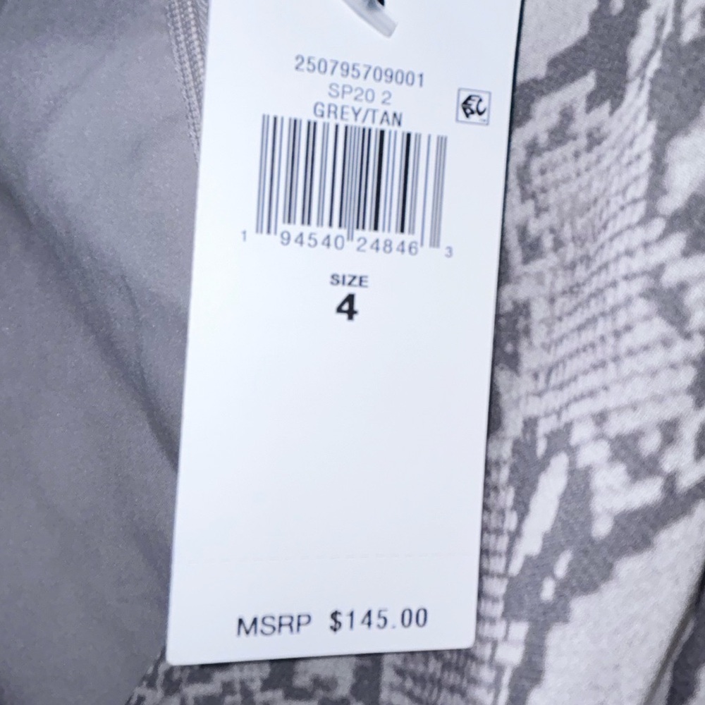 Lauren Ralph Lauren Womens Ruffled Print Sheath  Dress Grey, NWT 4 - Picture 5 of 8